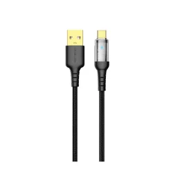 کابل LED شفاف USB به نوع C - مشکی - برند گرین لاین Green lion