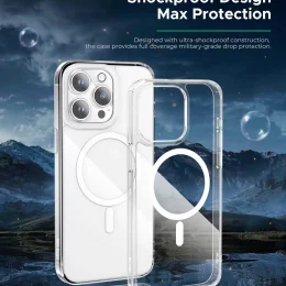 Magsafe Crystal Clear قاب for iPhone 15 Pro - Clear - برند گرین لاین Green lion