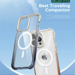 Magsafe Gradio Anti Collision Corner برای iP15 Pro-Gray/Blue - برند گرین لاین Green lion
