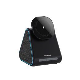 [GNMGT15WSPBK] Green Lion Mag Trio Speaker, Charger, Phone _Stand - Black