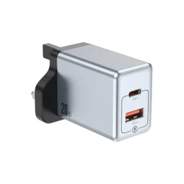 آداپتور 20 وات پرمیوم گرین لاین مدل GNPD20W2UK رنگ خاکستری