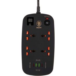 [GNPS2PDBK] 4 AC 2 USB & 2 USB-C PD 40W Multiport Smart Power Socket 3500W (3M) (_Black)