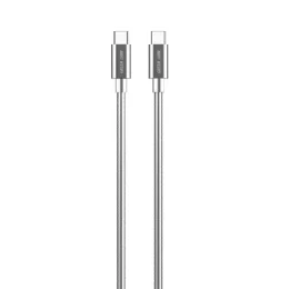 کابل آبکاری فولاد ضد زنگ USB-C به USB-C 60W 1M - نقره ای - برند گرین لاین Green lion