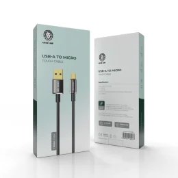 کابل لمسی USB-A به Micro USB 1M 3A - مشکی - برند گرین لاین Green lion