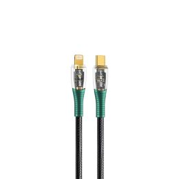 [GNTSCLTG1MBK] Green Lion Braided USB-C to Lightning Transparent Cable 1M PD 20W - Black