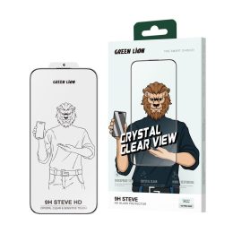 Green Lion 9H Steve HD Glass Protector - Black Edge-Clear