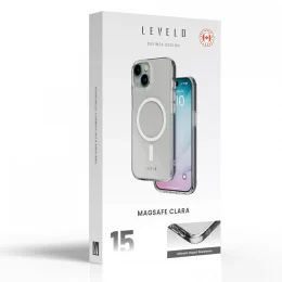MagSafe Clara Clear قاب For iPhone 15 - Clear - برند لِوِلو Levelo