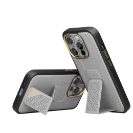 قاب Morphix Cuero Gripstand برای آیفون 15 پرو مکس - خاکستری - برند لِوِلو Levelo