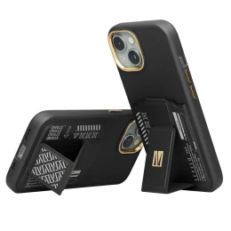 قاب Morphix Gripstand با نگهدارنده کارت برای آیفون 15 پلاس - مشکی - برند لِوِلو Levelo