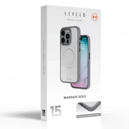 MagSafe Solo قاب برای آیفون 15 پرو مکس - خاکستری - برند لِوِلو Levelo