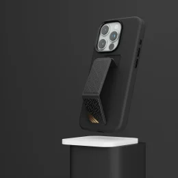 قاب سیلیکونی Morphix با دستگیره چرمی برای آیفون 15 پرو - مشکی - برند لِوِلو Levelo