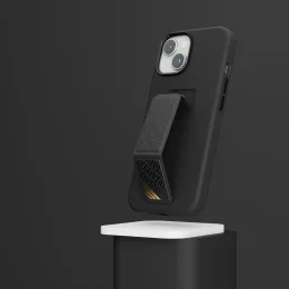 قاب سیلیکونی Morphix با دستگیره چرمی برای آیفون 15 پلاس - مشکی - برند لِوِلو Levelo