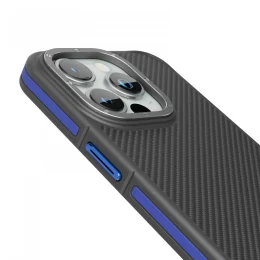 قاب Ox Carbon برای آیفون 15 پرو - آبی - برند لِوِلو Levelo