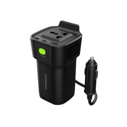 [P150INVBK] Powerology 150W Inverter AC Universal USB A 2type-C DC Car 12V10A - Black