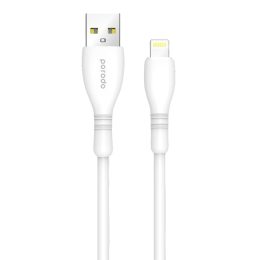 [PB-LA12-WH] Porodo Blue USB-A To Lightning Durable Fast Charge & Data Cable _1.2m-4ft