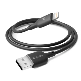 کابل پی وی سی لایتنینگ آبی 1M 2.4A - مشکی - برند پرودو Porodo