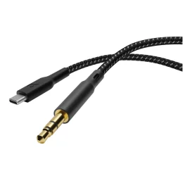 کابل بافته Type-C به AUX 3.5mm 1.2M - مشکی - برند پاورولوژی Powerology