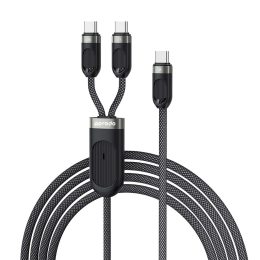 [PD-2N1CCC-BK] Porodo Dual Type-C Fast Charging Cable USB-C PD Input - Black