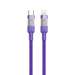 [PD-30WCLTH-PL] Porodo Braided 30W PD C to Lightning Fast Charging Cable with Transparent Head 1.2M (purple)