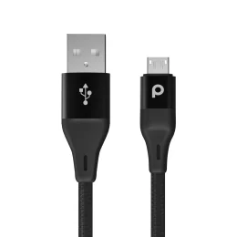 کابل Micro USB بافته شده آلومینیومی 2.2M 2.4A - مشکی - برند پرودو Porodo