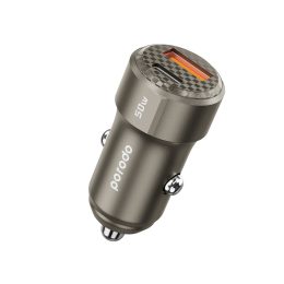 [PD-CC50W-TI] Porodo 50W Dual Port Car Charger PD 20W QC 30W (Titanium)