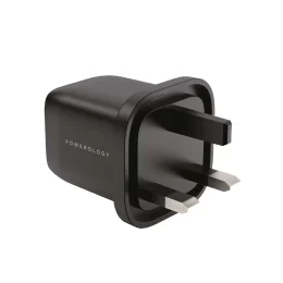 شارژر دو پورت فوق فشرده Quick GaN USB-A 2.4A + PD 20W با USB-C به L - برند پاورولوژی Powerology