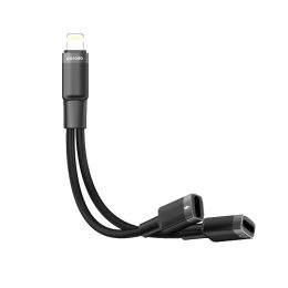 Porodo 2in1 Lightning to 2Lightning Jack Headphone and Charging Converter Adapter1