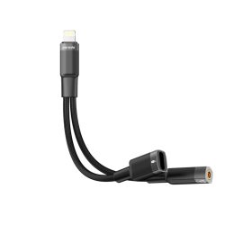 Porodo 2in1 Lightning to Lightning + 3.5 Jack Headphone and Charging Converter Adapter1