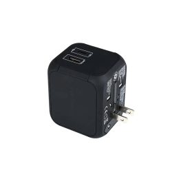 Powerology Universal Travel Adapter 2A + PD 18W- Black