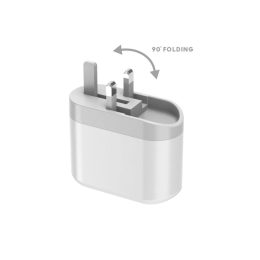 شارژر خانگی دوگانه USB و USB-C 4.8A انگلستان - سفید - برند پرودو Porodo