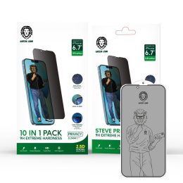 Green 10 in 1 Pack 2.5D 9H Steve Glass Privacy 0.2mm برای iPhone 13 / 13 Pro (6.1 اینچ)  - برند گرین لاین Green lion
