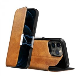 کیف پول چرمی سبز PU برای iPhone 13 Pro (6.1 اینچ) - قهوه ای - برند گرین لاین Green lion