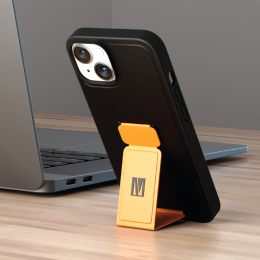قاب چرمی Morphix Gripstand iPhone 14 PU - نارنجی - برند لِوِلو Levelo