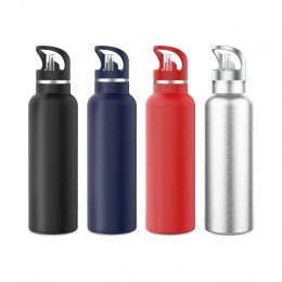 بطری آب استیل ضد زنگ فلاسک سبز وکیوم 600 میلی لیتر / 21 اونس ( 2 درب ) - قرمز - برند گرین لاین Green lion