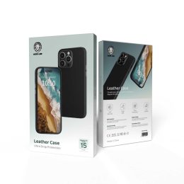 قاب چرمی آیفون 15 پرو - مشکی - برند گرین لاین Green lion