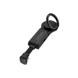 porodo type c and 3 5mm adapter with finger grip 2a black