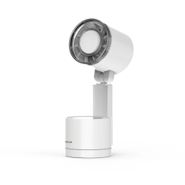 Como Folding Fan with LED Lamp, 7200mAh Battery, Portable Table Fan - White
