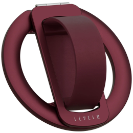 Rennes Rotating Phone Ring Stand with Liquid Silicone Loop & Magnetic Ring - Burgundy