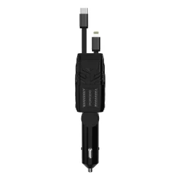 شارژر جمع شونده خودرو 4IN1 با کابل های لایتنینگ تاشو و نوع C - برند پرودو Porodo
