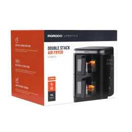 سرخ کن بادی دو پشته LIFESTYLE 2800W با پنجره های شفاف - مشکی - برند پرودو Porodo