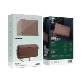 کیف کلاچ مارلی - قهوه ای - برند گرین لاین Green lion