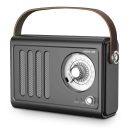 Vintage Radio Speaker GNVINRDSPKBK - Bluetooth 5.3, Black