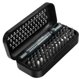 GMS-55 Manual Screwdriver Kit, 54 × Driver Bits, Ergonomic Grip - Black