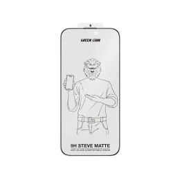 محافظ شیشه ای 9H STEVE MATTE AR برای آیفون 16 PRO MAX - CLEAR - برند گرین لاین Green lion