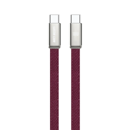 Ultra-Thin Braided 100W USB-C to USB-C Cable (1m) - Burgundy