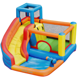 Joy Land Inflatable Bounce House with Water Slide, Trampoline & Ball Pit, 60s Inflation, Blower Included, 3.1x2.8x2.1m - Multicolor