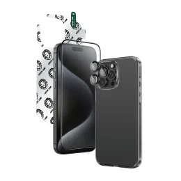4 در 1 DEFENDER PACK IPHONE 16 PRO - BLACK TITANIUM - برند گرین لاین Green lion