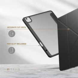 CASE CONVER CLEAR BACK HYBRID IPAD AIR 11" 2024 - BLACK - برند لِوِلو Levelo