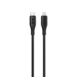 Silicone USB-C to Lightning Cable 27W 1M - Black