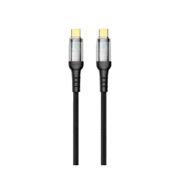 کابل LED شفاف 60W C TO C - مشکی - برند گرین لاین Green lion